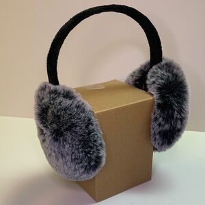 Black and Gray Faux Fur Earmuffs
